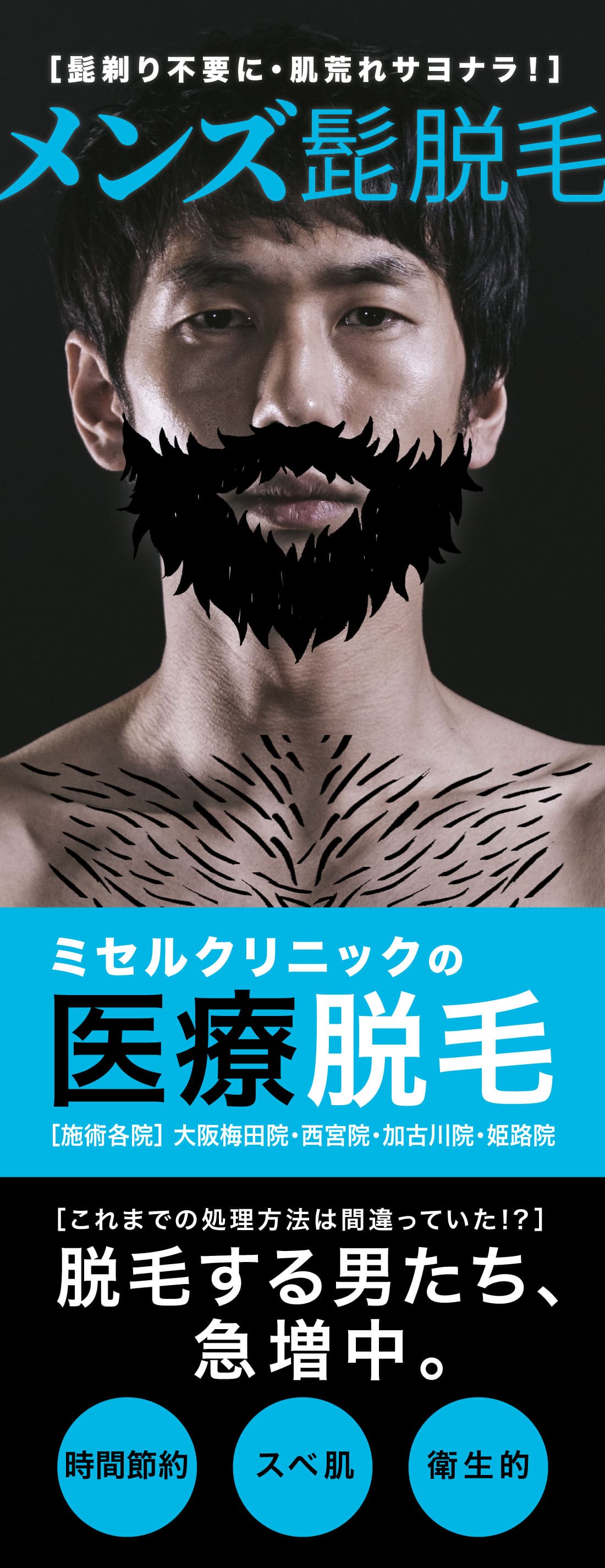 ミセルクリニック 医療脱毛 男性向け メンズ髭脱毛