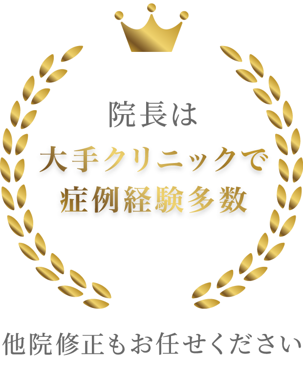 院長は大手クリニックで症例経験多数 他院修正もお任せください